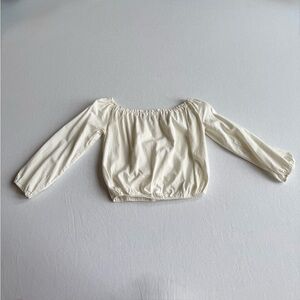 Brandy Melville Cream Off the Shoulder Crop Top with 3/4 Sleeves